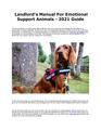 Landlord's Manual For Emotional Support Animals - 2021 Guide.pdf